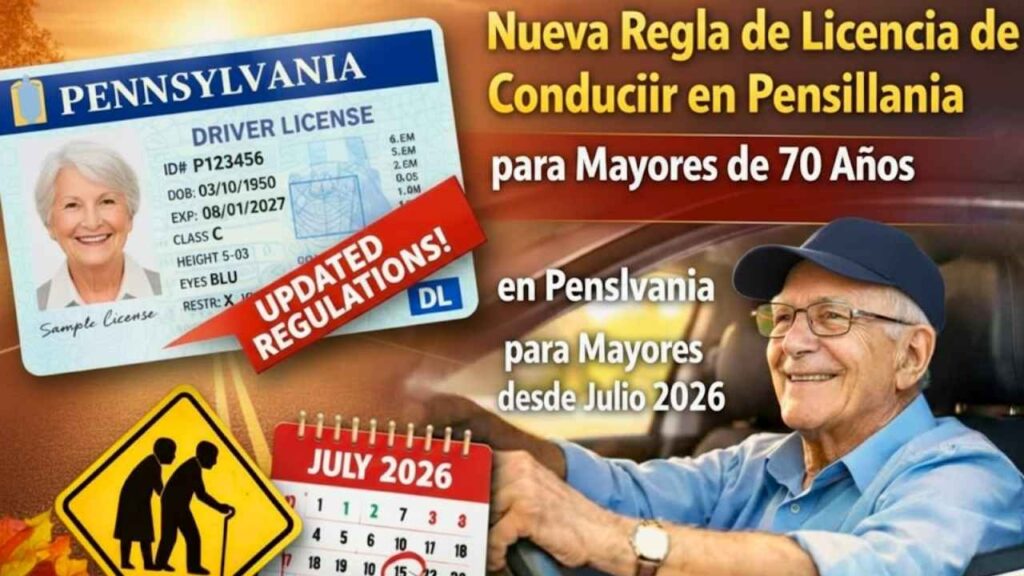 Nueva Regla de Licencia de Conducir en Pensilvania para Mayores de 70 Años desde Julio 2026